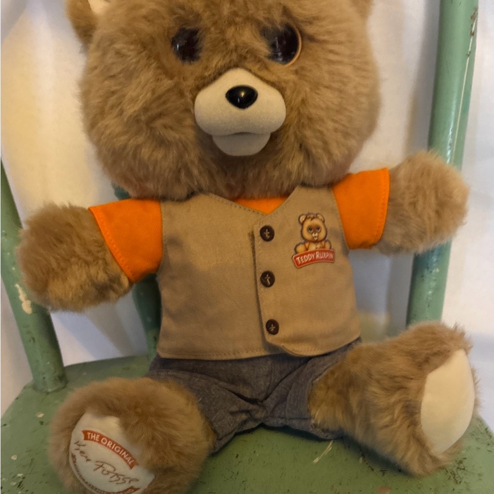 Y2K Teddy Ruxpin Plush Storytelling Animated Bear plush  LCD Eyes Working